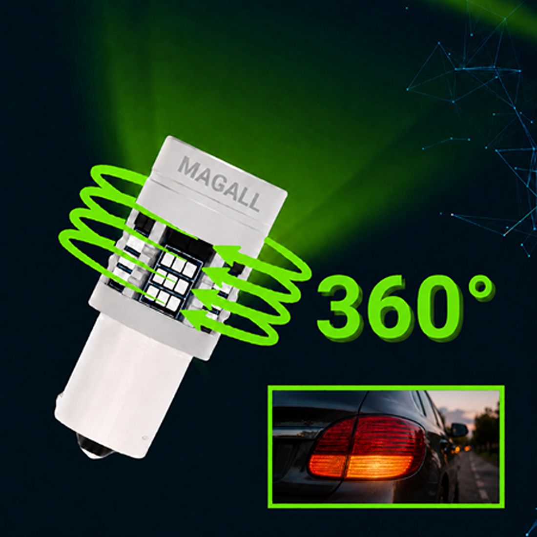 led py21w bau15s magall fan can zielona swiatlo do czerwonego klosza